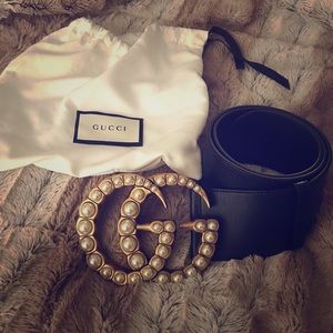 Gucci Jumbo GG pearl belt